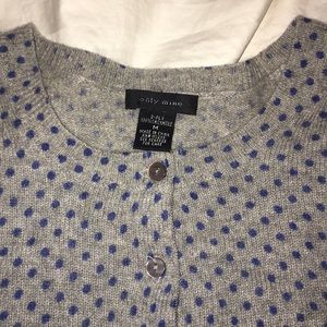 100% 2ply cashmere cardigan.